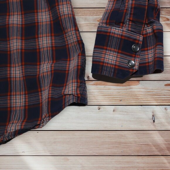 Banana Republic Blue Plaid Shirt Size Large - Picture 4 of 7